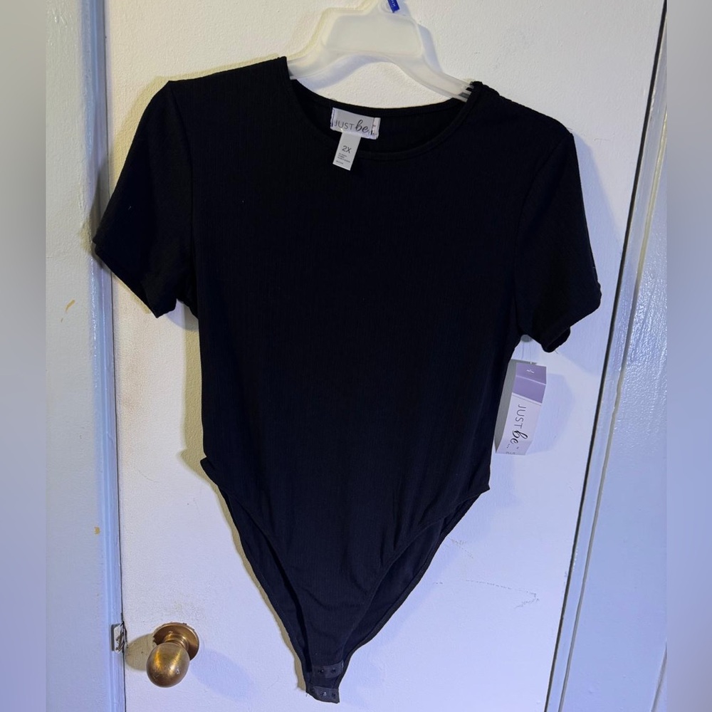 Black ribbed bodysuit
